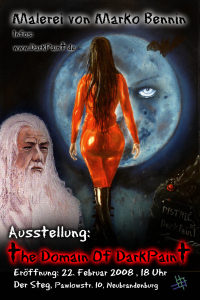Poster zur Ausstellung DarkPaint Marko Bennin Neubrandenburg